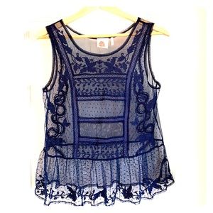 Anthropologie Lilka Embroidered Cypress Top